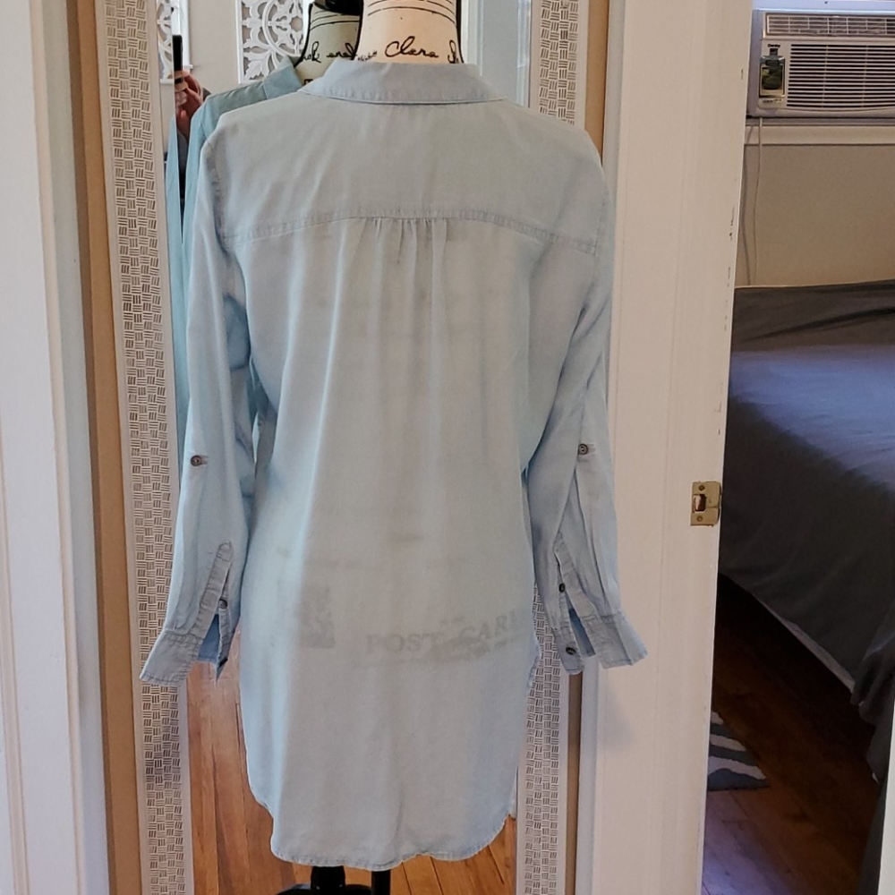 Zozo Chambray Button Down Shirt, Euc - image 4